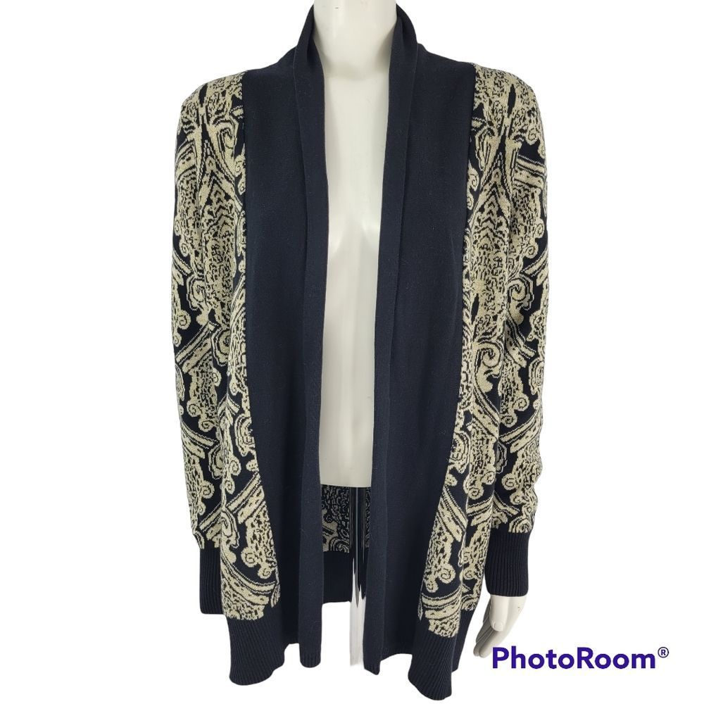 NWT Maurices open cardigan sweater women’s plus size large black metalic gold